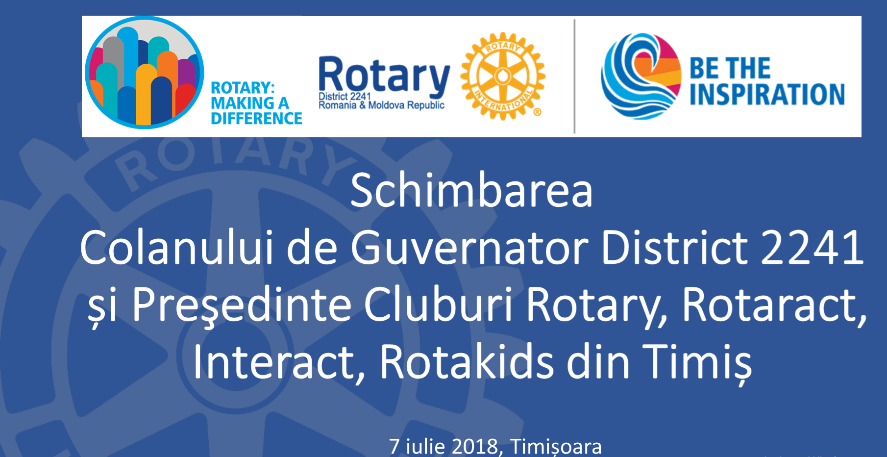 Ceremonia de rotaţie a preşedinţilor şi guvernatorului Rotary